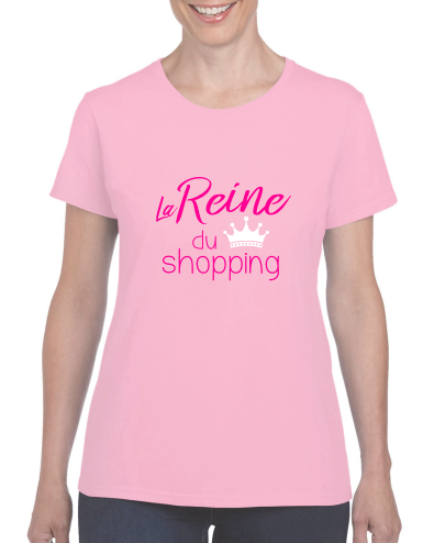 T-shirt "La Reine du Shopping" - Humour Femme Mode et Achats