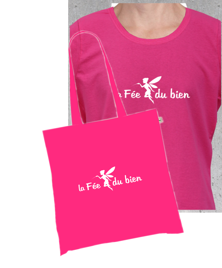 T-shirt + Tote Bag Duo : "La Fée du Bien" - Un Cadeau Plein de Magie et de Douceur