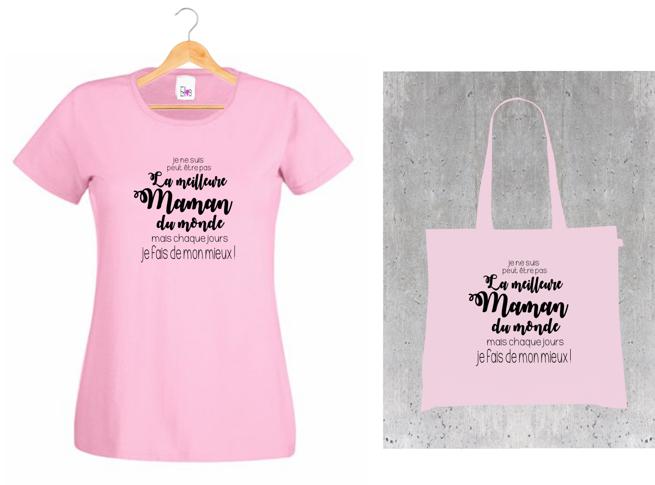 💖 T-shirt + Tote Bag Duo : "La Meilleure Maman du Monde" - Cadeau Idéal pour Maman !
