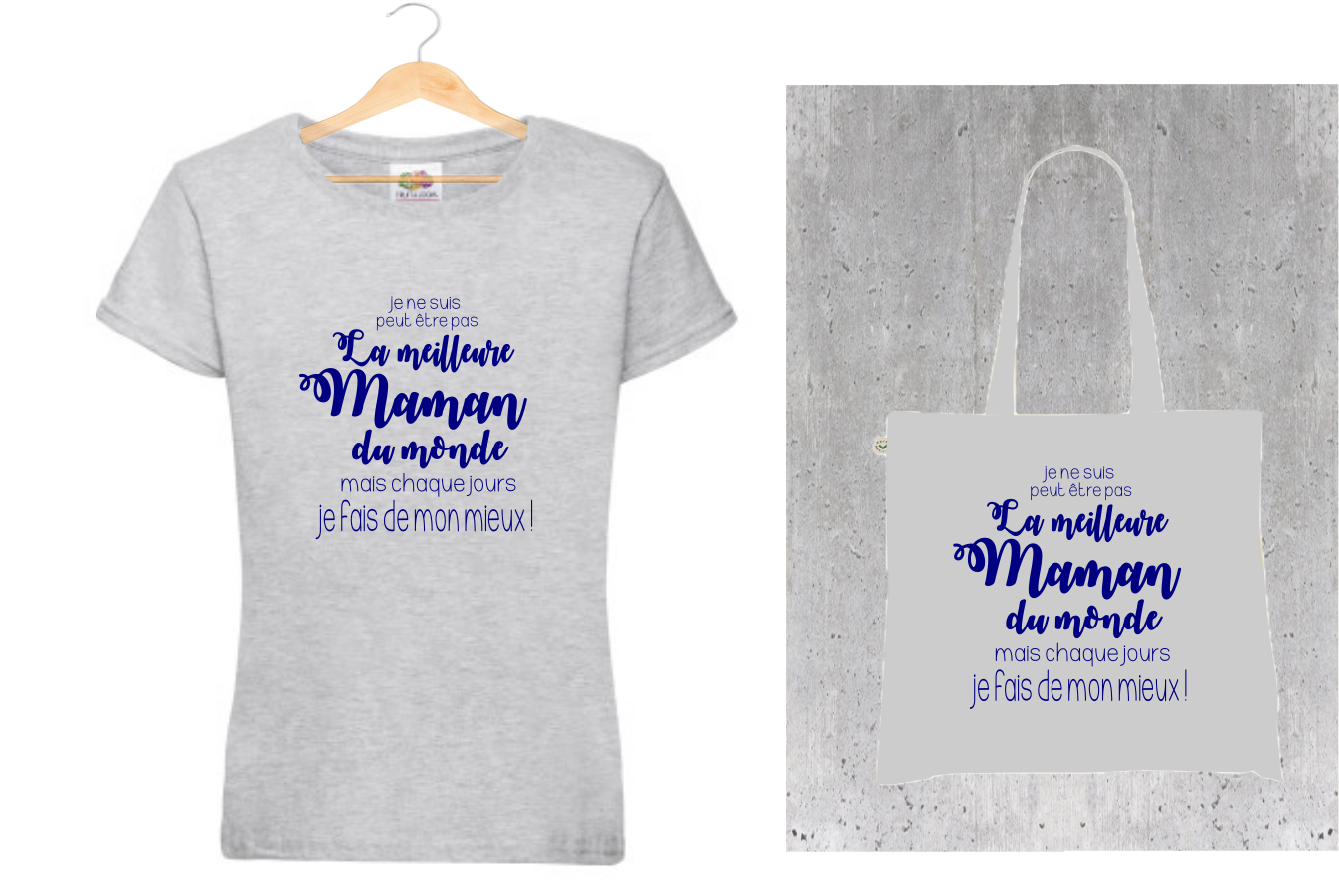 💖 T-shirt + Tote Bag Duo : "La Meilleure Maman du Monde" - Cadeau Idéal pour Maman !