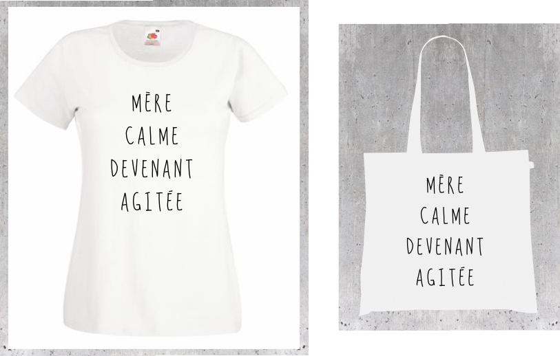 T-shirt + Tote Bag Duo : "Mère Calme Devenant Agitée" - Le Baromètre d'Humeur
