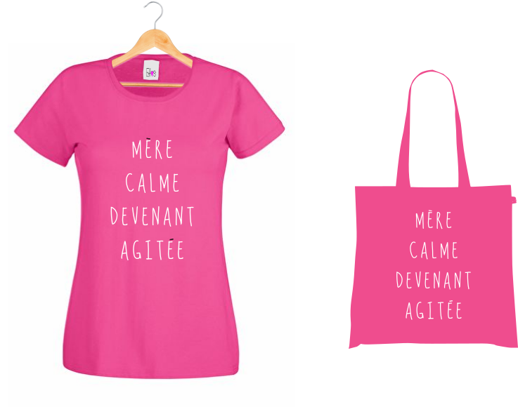 T-shirt + Tote Bag Duo : "Mère Calme Devenant Agitée" - Le Baromètre d'Humeur