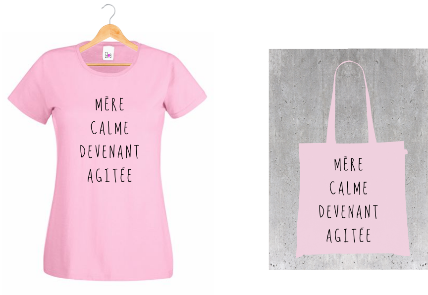 T-shirt + Tote Bag Duo : "Mère Calme Devenant Agitée" - Le Baromètre d'Humeur