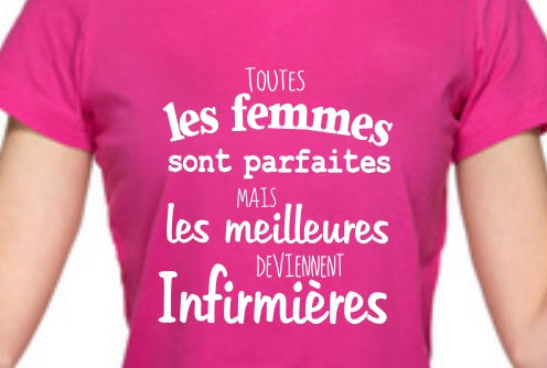 T-shirt "Meilleures Deviennent Infirmières" - Cadeau Métier Soignant