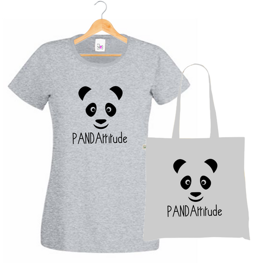 🐼 T-shirt + Tote Bag Duo : "PANDA Attitude" - Mignon et Décontracté