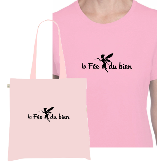 T-shirt + Tote Bag Duo : "La Fée du Bien" - Un Cadeau Plein de Magie et de Douceur