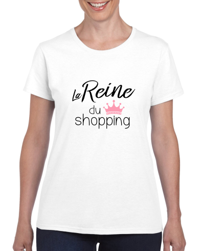 T-shirt "La Reine du Shopping" - Humour Femme Mode et Achats