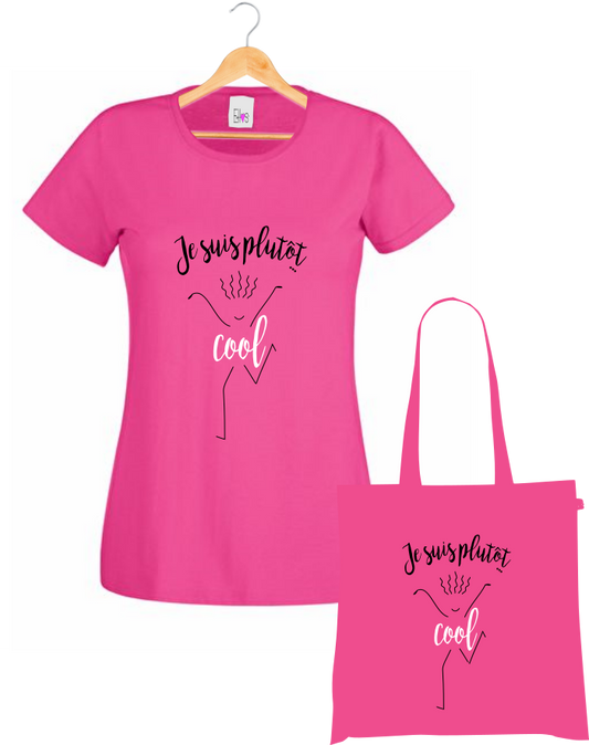 T-shirt + Tote Bag Duo : "Je suis plutôt cool" - L'Attitude Zen et Stylée