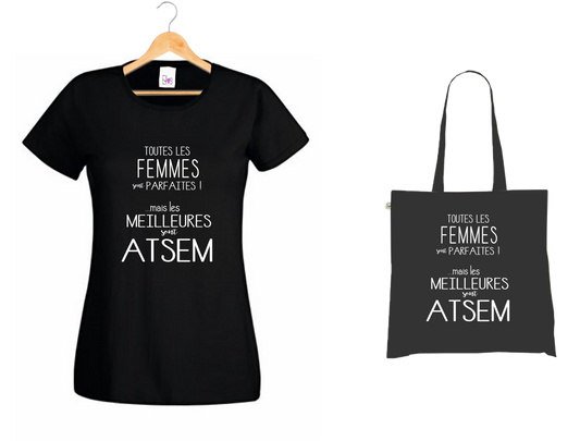📚 T-shirt + Tote Bag Duo : "Les Meilleures sont ATSEM" - Hommage à la Petite Enfance